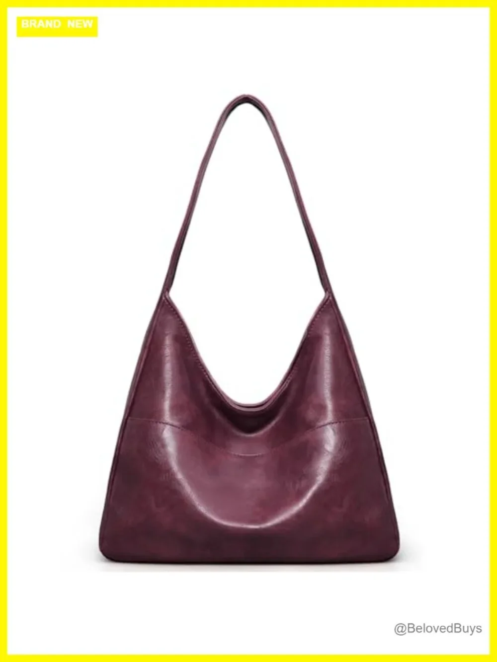 Slouchy Hobo Bag Vegan Leather Shoulder Tote Handbag
